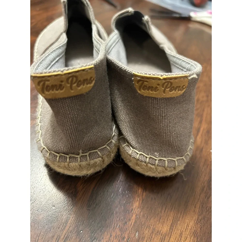 Toni Pons‎ Espadrille Flats Taupe Canvas Slip On Shoes Spain 39